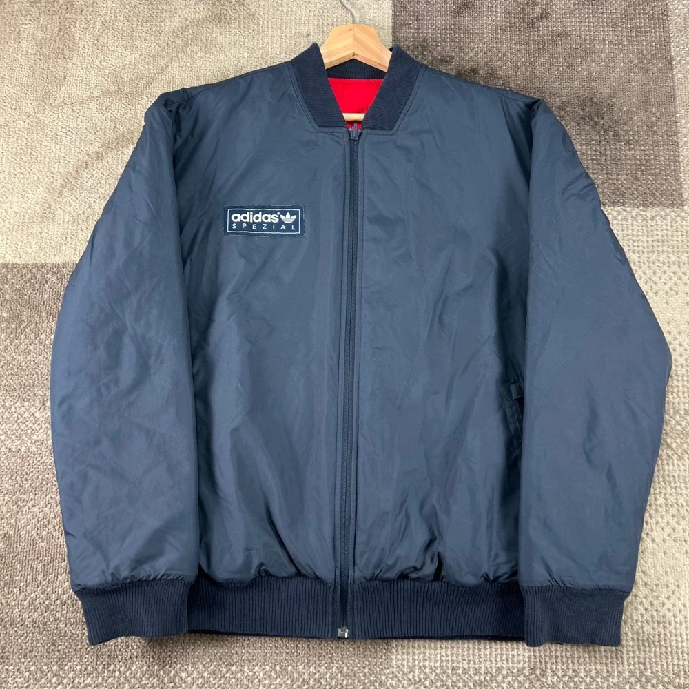 Adidas Spezial Mens Medium Navy Blue‎ Full Zip Bomber Jacket Sample CD2453